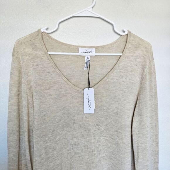NWT Soma Wknd Eco Yarn V Neck Top In Heather Praline, Womens XL - Picture 2 of 4